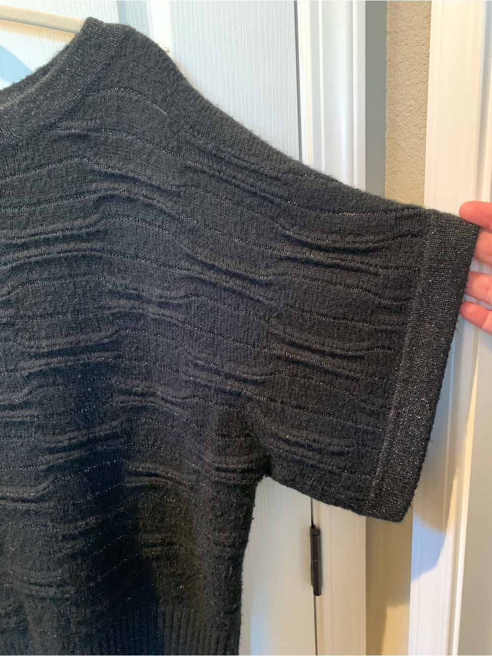 STYLE & CO Women’s Black Short Sleeve Boatneck Textured Knit Sweater 2X - Picture 4 of 13